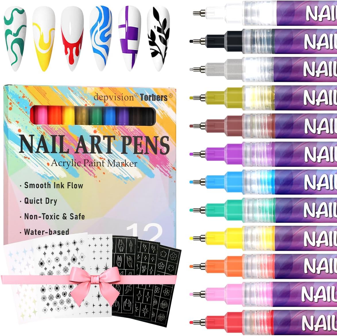 Nail Art Markers Set Nail Art Pens Kit 12 Only $9.99 at Amazon