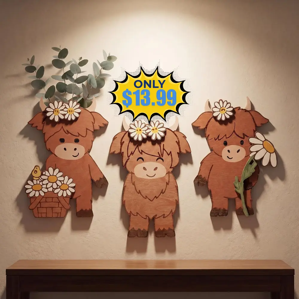 Highland Cow 3 Pcs Wall Decor Set Deal: Save 58%