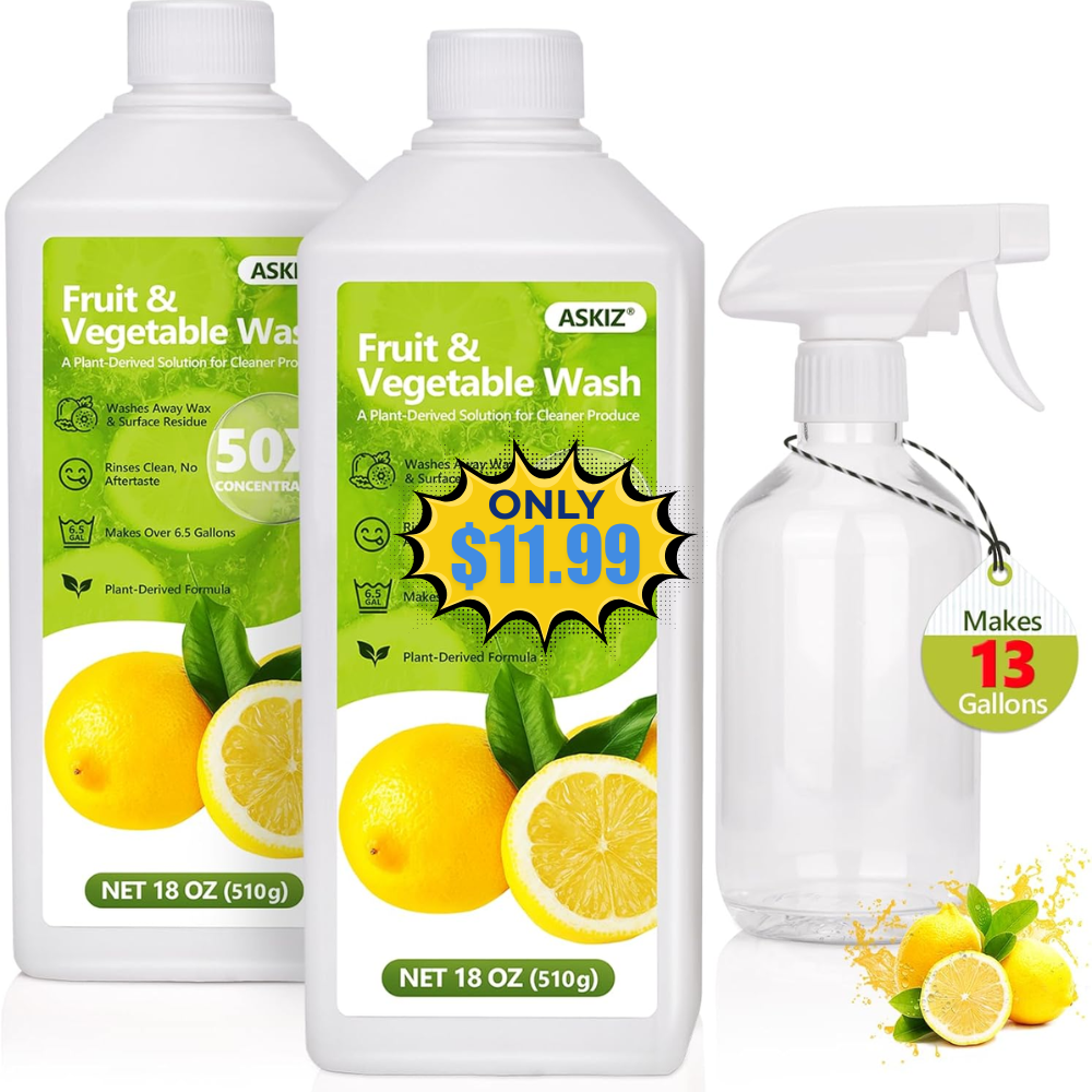 ASKIZ Fruit & Vegetable Wash 13 Gallons Deal: Save 40%
