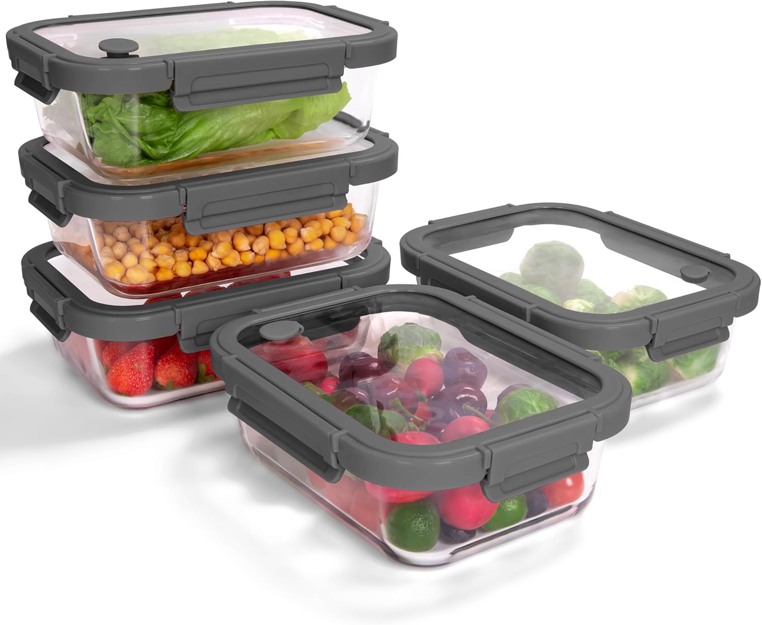 BOROHOUSE 5-Pack Borosilicate Glass Containers with Tempered deal at Amazon