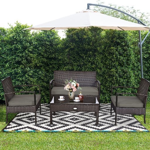 Walmart Home Pick: Costway 4-Piece Patio Rattan Wicker Furni deal at Walmart