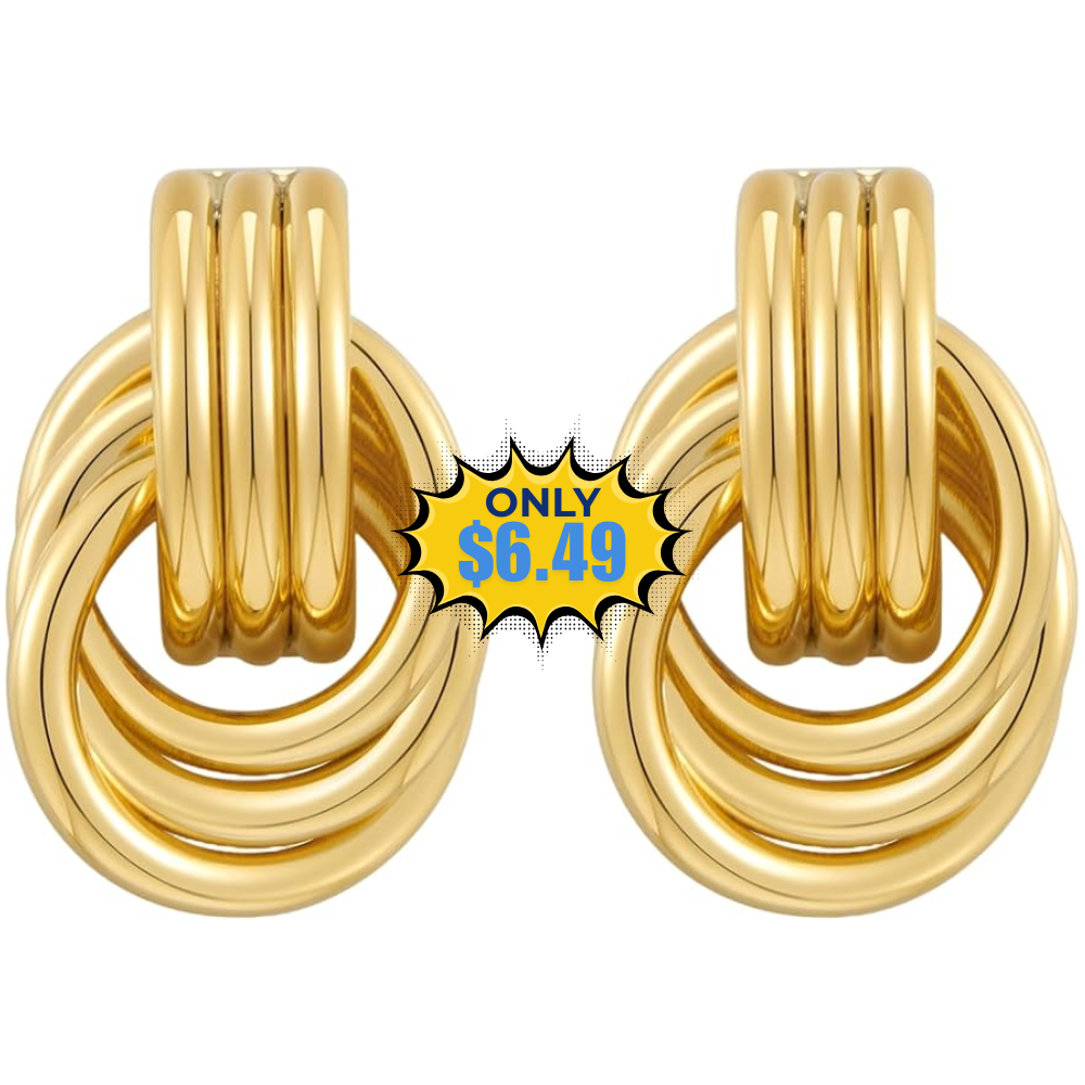 Sylph 18K Gold Plated Knot Earring Deal: Save 13%