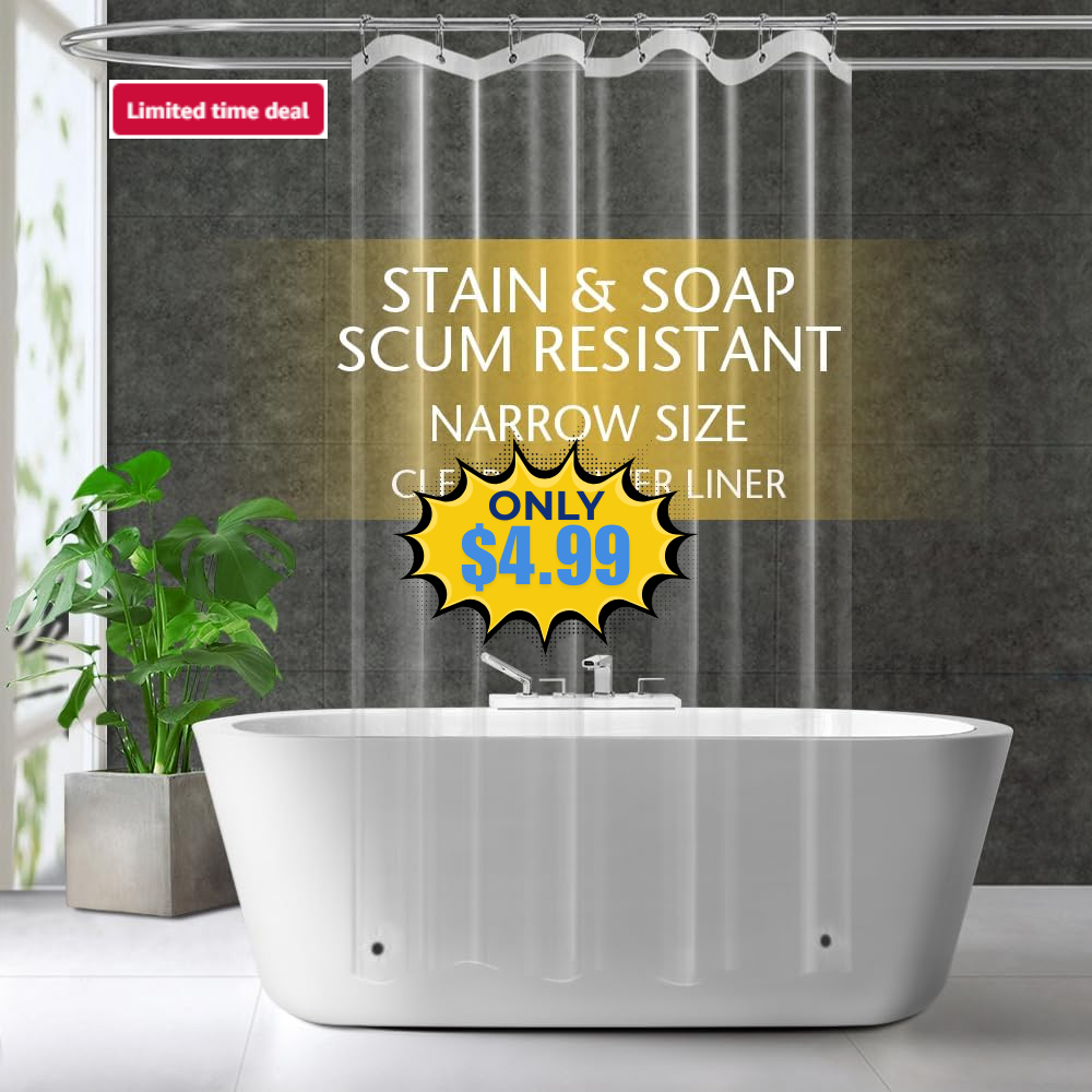 ZEMAHOME Clear Plastic Shower Curtain Sale: Save 50%