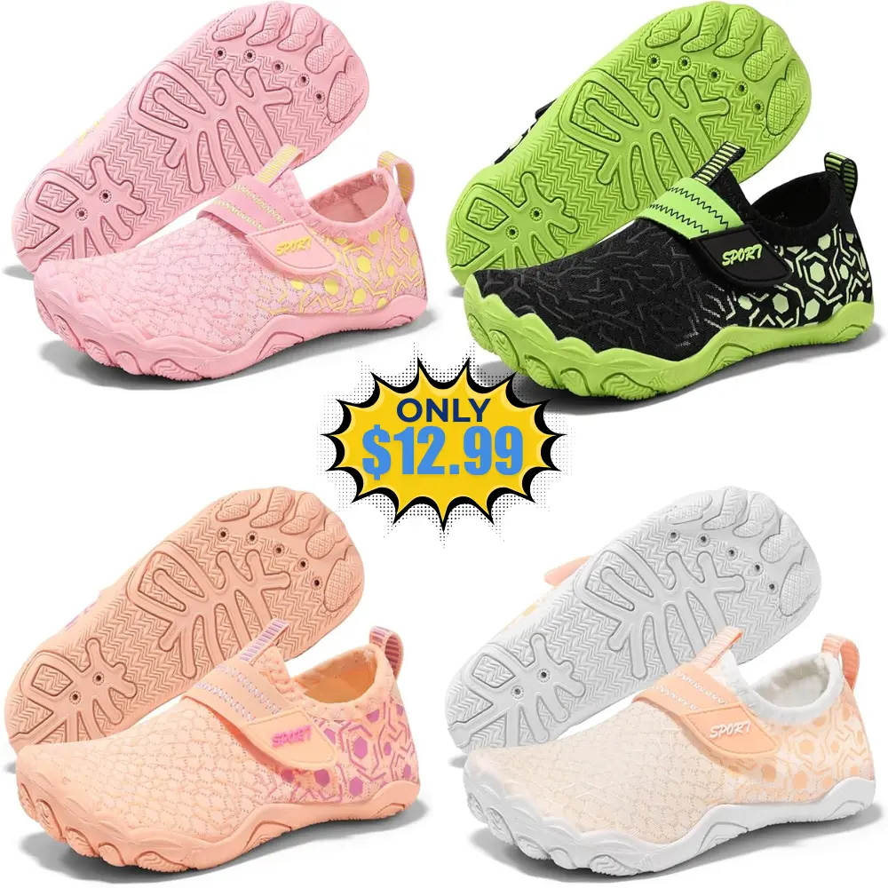 Coutgo Girls Water Shoes Slip On Deal: Save with Promo Code