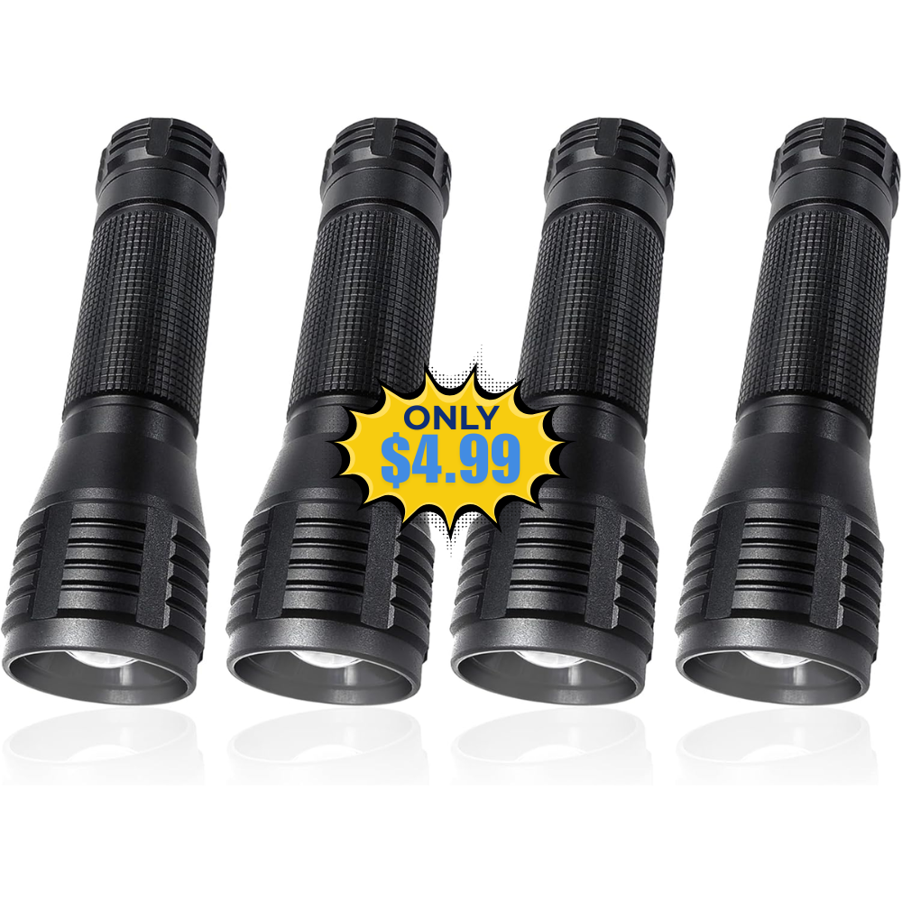 LED Flashlight High Lumens 4-Pack Deal: Save 50%