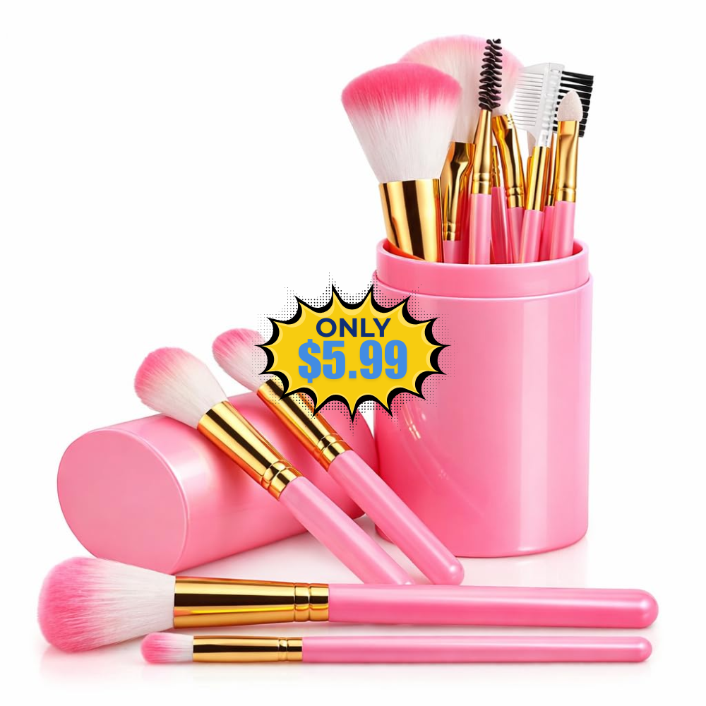 12 Pcs Professional Makeup Brush Set Deal: Save 14%