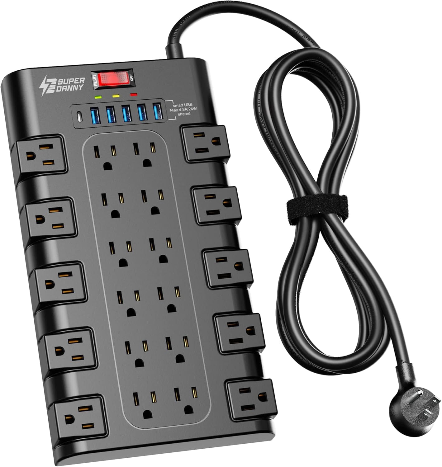 Power Strip, SUPERDANNY Surge Protector with 22 AC Outlets a deal at Amazon