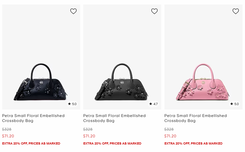 Petra Small Floral Embellished Crossbody Bag Deal at Michael Kors: Save $256.80