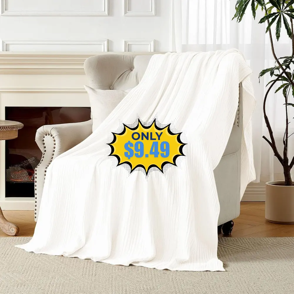 Joydeco 100% Cotton Muslin Throw Blanket Deal: Save 42%