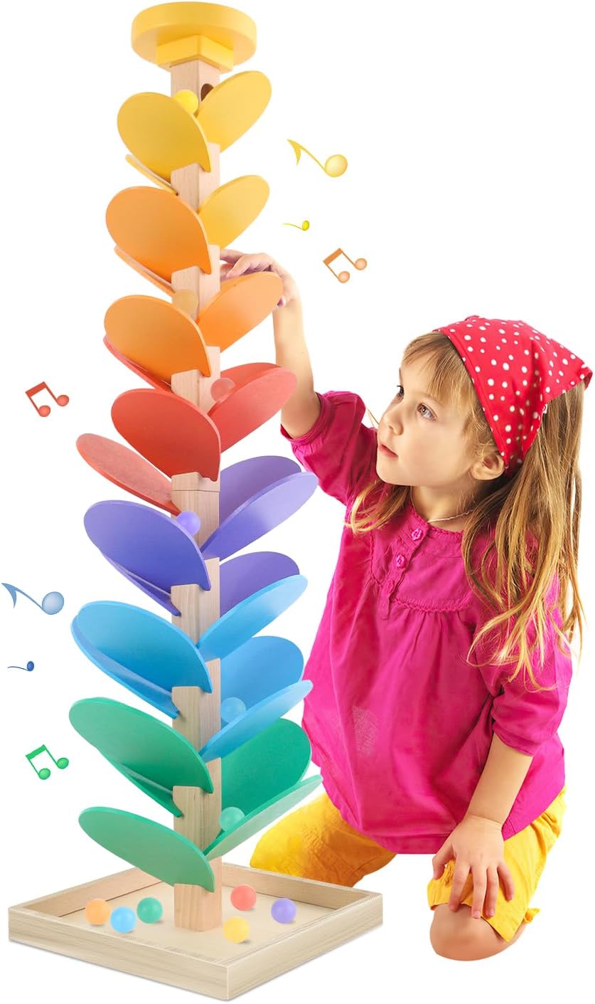 Wooden Marble Run Music Tree Montessori Toys Only $36.99 at Amazon