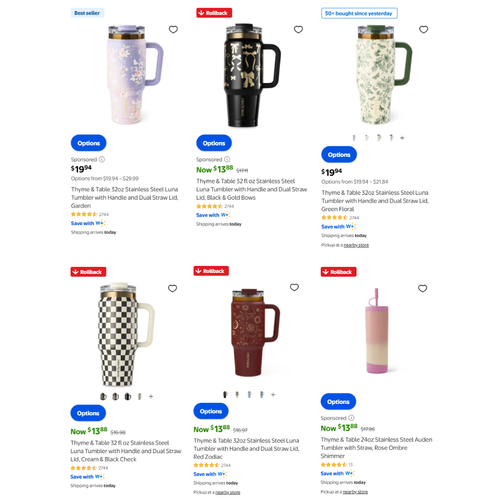 Thyme and Table New Insulated Tumblers Deal at Walmart: Save