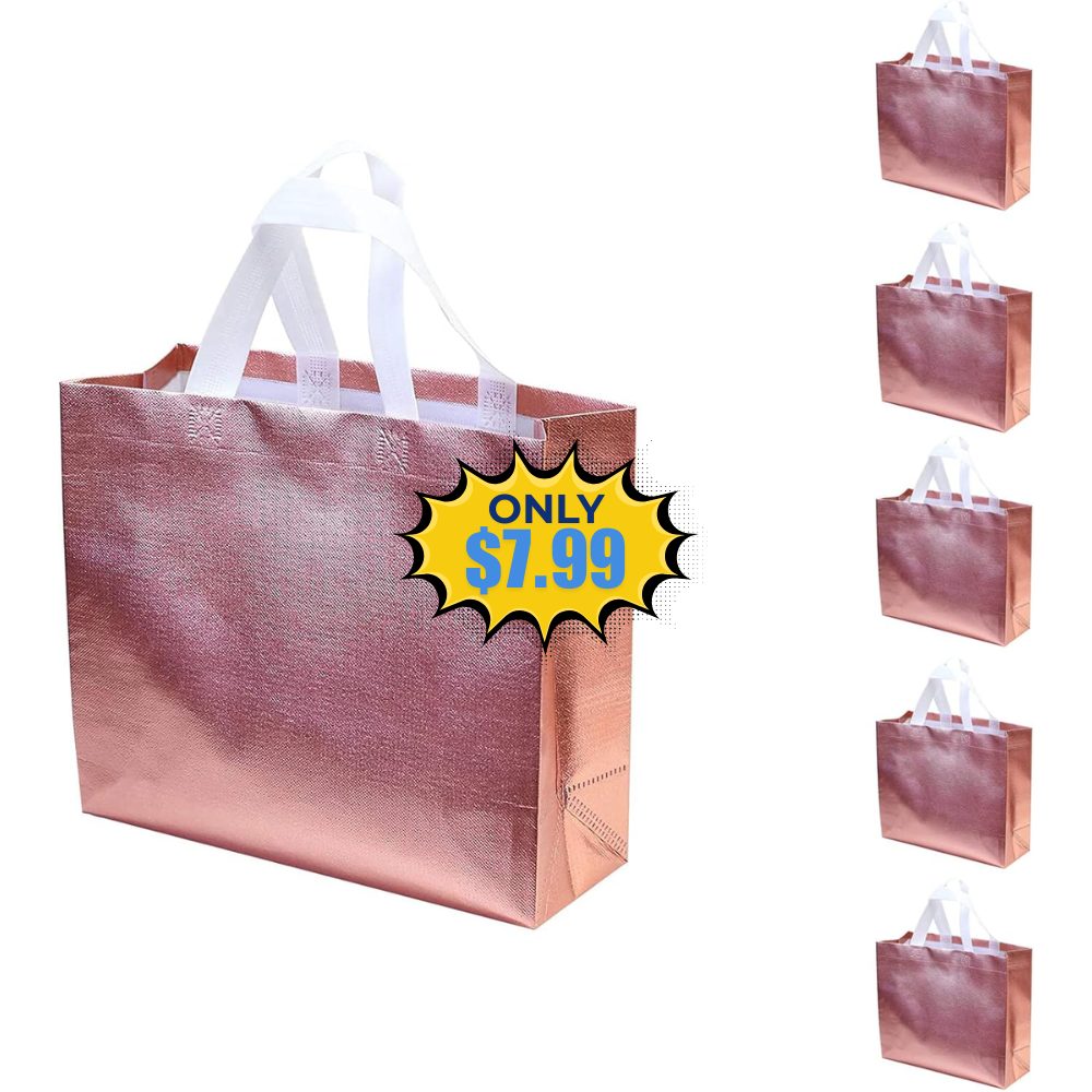 Set of 5 Glossy Reusable Gift Bags Sale