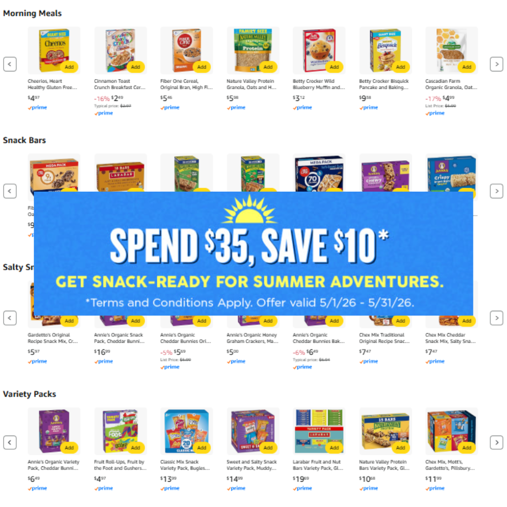 Groceries Deal: Save $10 on $35 Spend