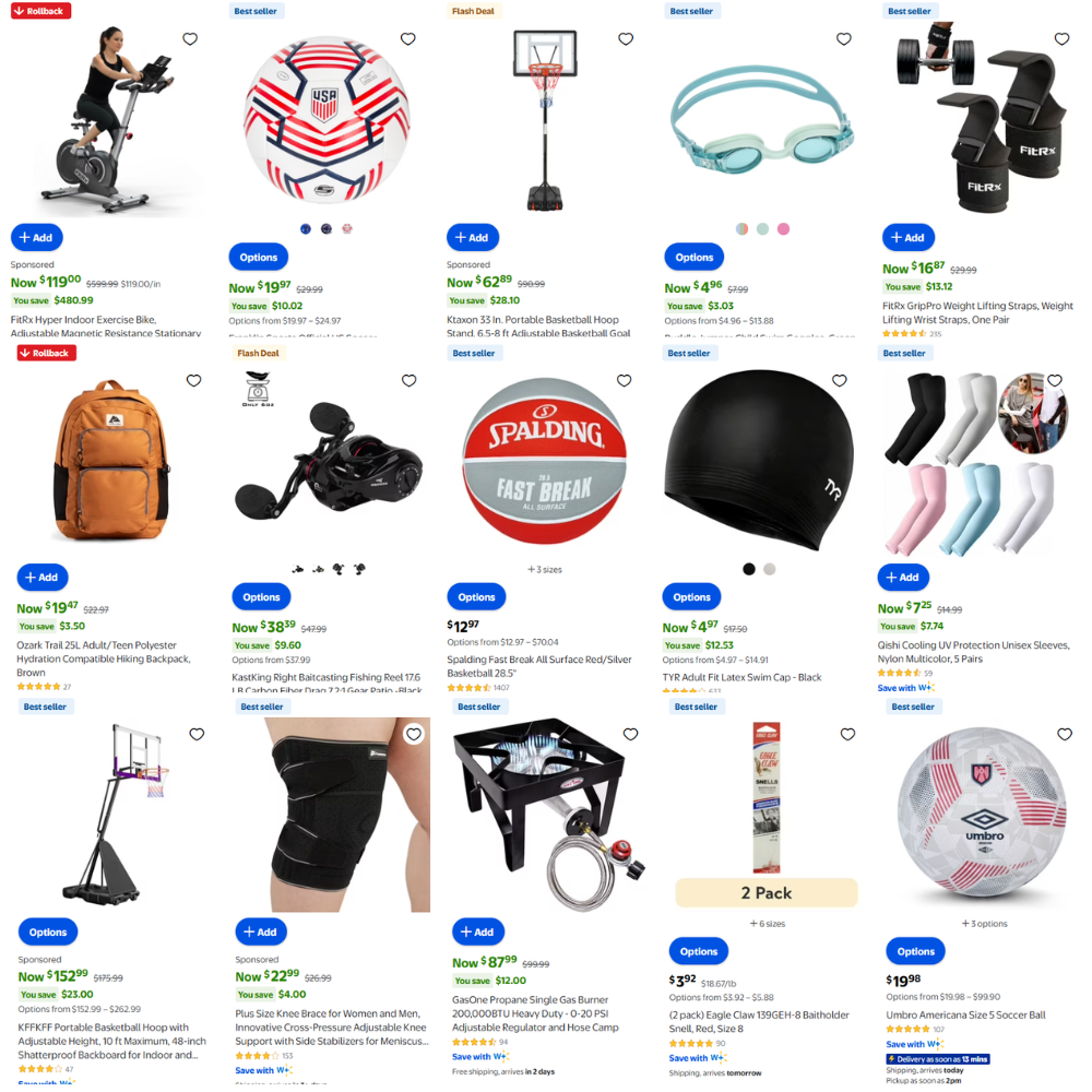 Sports & Outdoors Savings at Walmart