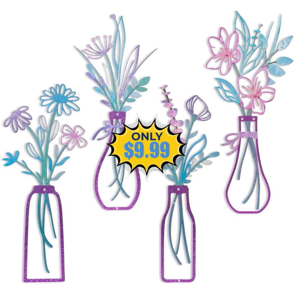 WYZCTTD 4 Pieces Metal Flowers Wall Arts Deal: Save 9%