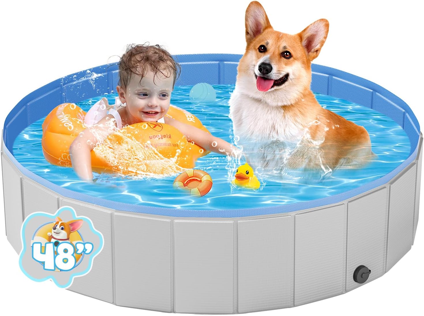 YSJILIDE Foldable Dog Pool, Portable PVC Dog Pet Swimming Po deal at Amazon