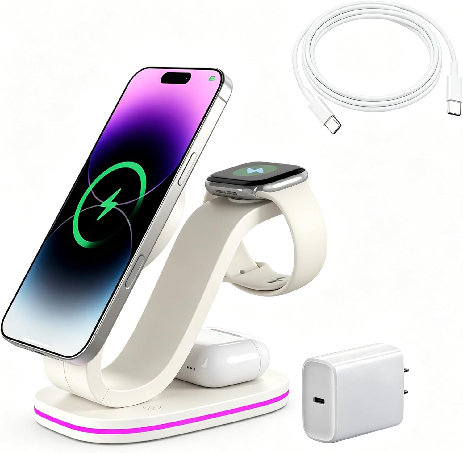 3 in 1 Charging Station for iPhone, 2026 Upgraded Fast 15W W deal at Amazon