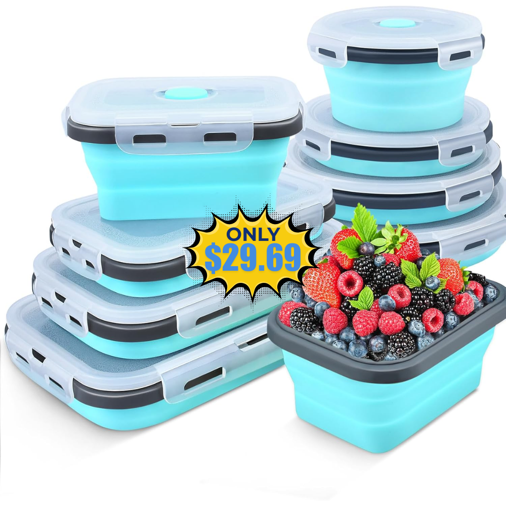 8 Pack Collapsible Food Storage Containers Deal: Save 10%