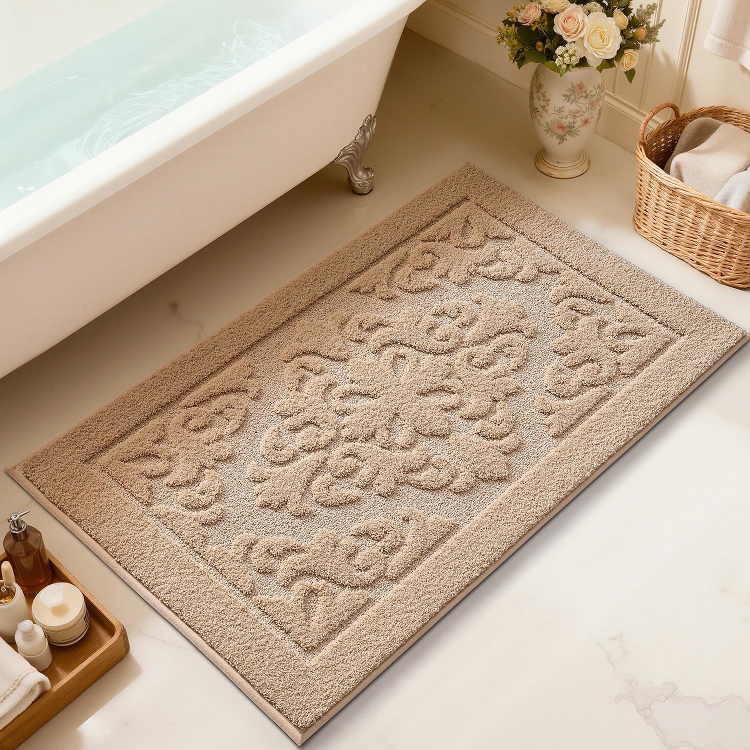 LUMI Ultra Absorbent Bathroom Rug Non Slip Rubber Backing, M deal at Amazon