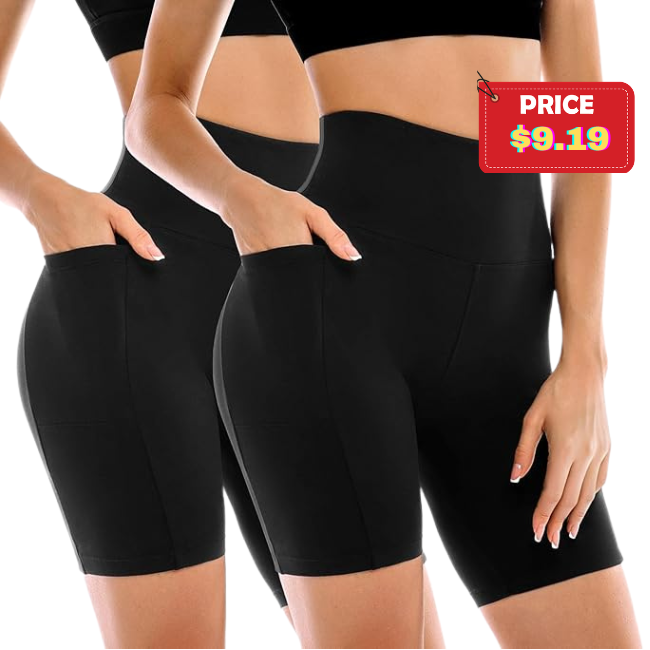 2 Pack Womens Biker Shorts Deal: Save 16%