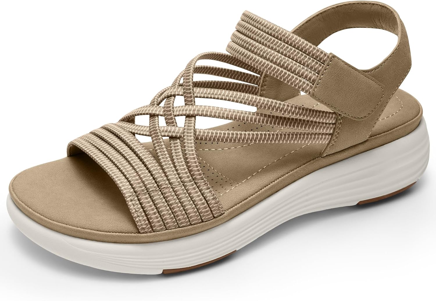 Vilanva Women's Comfortable Walking Sandals Dark Khaki Size 8 on Amazon