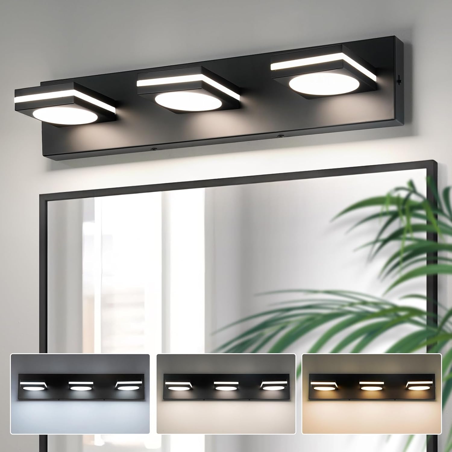 OKELI Bathroom Light Fixtures, Matte Black Vanity Light Mode deal at Amazon