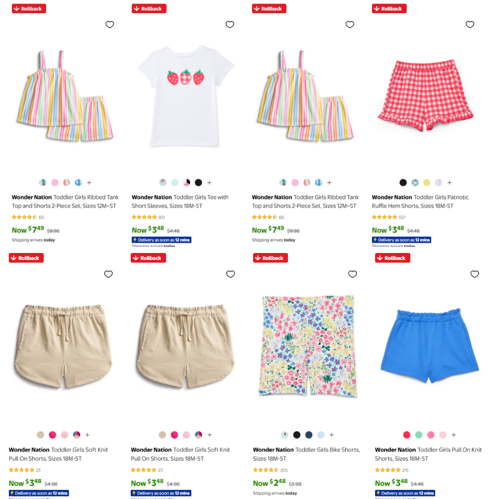 Wonder Nation Toddler Clothing Sale at Walmart: Save