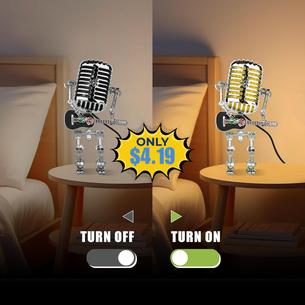 Xmpmrp Vintage Microphone Robot Lamp Deal: Save 41%