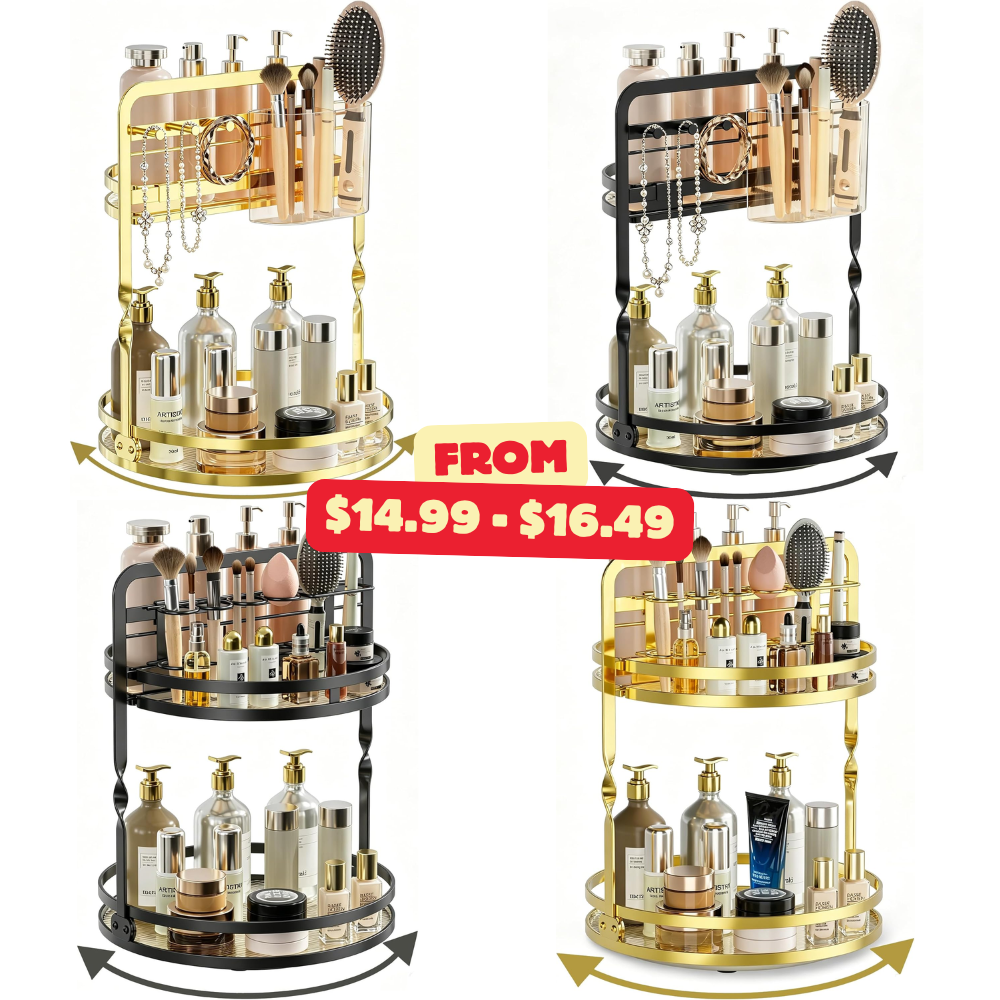 360° Rotating Makeup Organizer Deal: Save with Promo Code