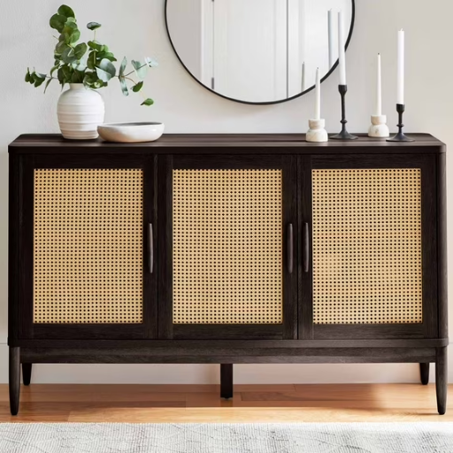 Better Homes & Gardens Springwood Caning Sideboard in Charcoal Finish at Walmart