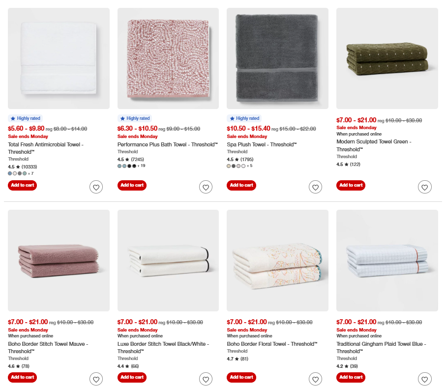 Threshold Bathroom Towels Sale: Up to 30% Off at Target
