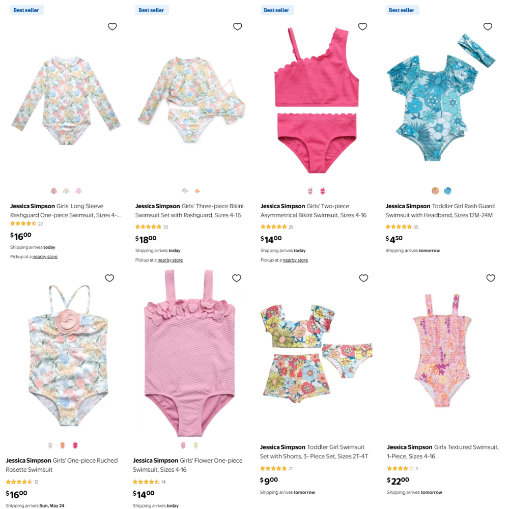 Jessica Simpson Cute Girls Swimsuits Deal at Walmart: Save