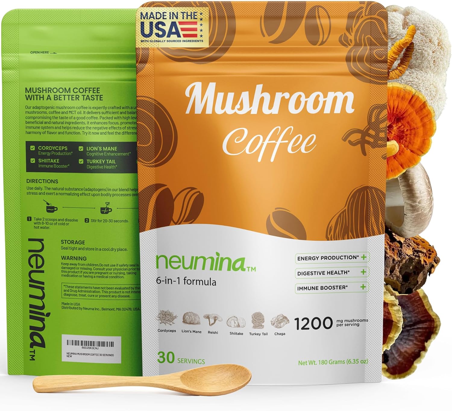 Neumina 6-in-1 Mushroom Coffee 180g jar on Amazon