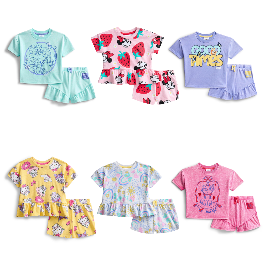 Toddler Girls’ Graphic Tee and Matching Shorts Set Deal: Save $4.98 at Walmart