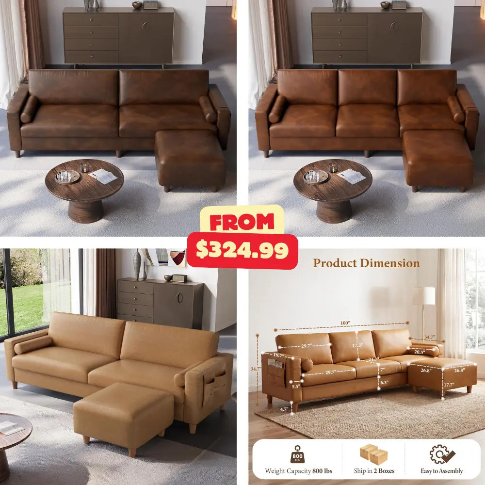 Vesgantti 100″ Faux Leather Sofa Deal: Save with Promo Code