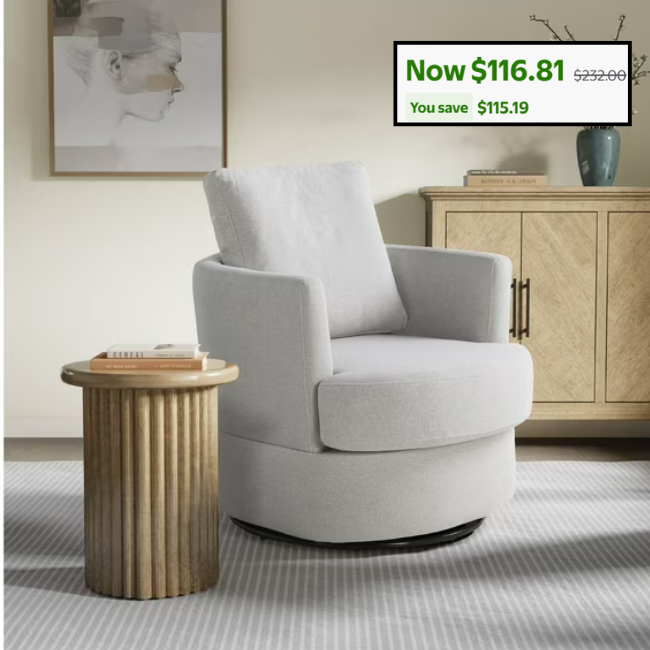 Modern Swivel Accent Chair Deal: Save $115.19 at Walmart