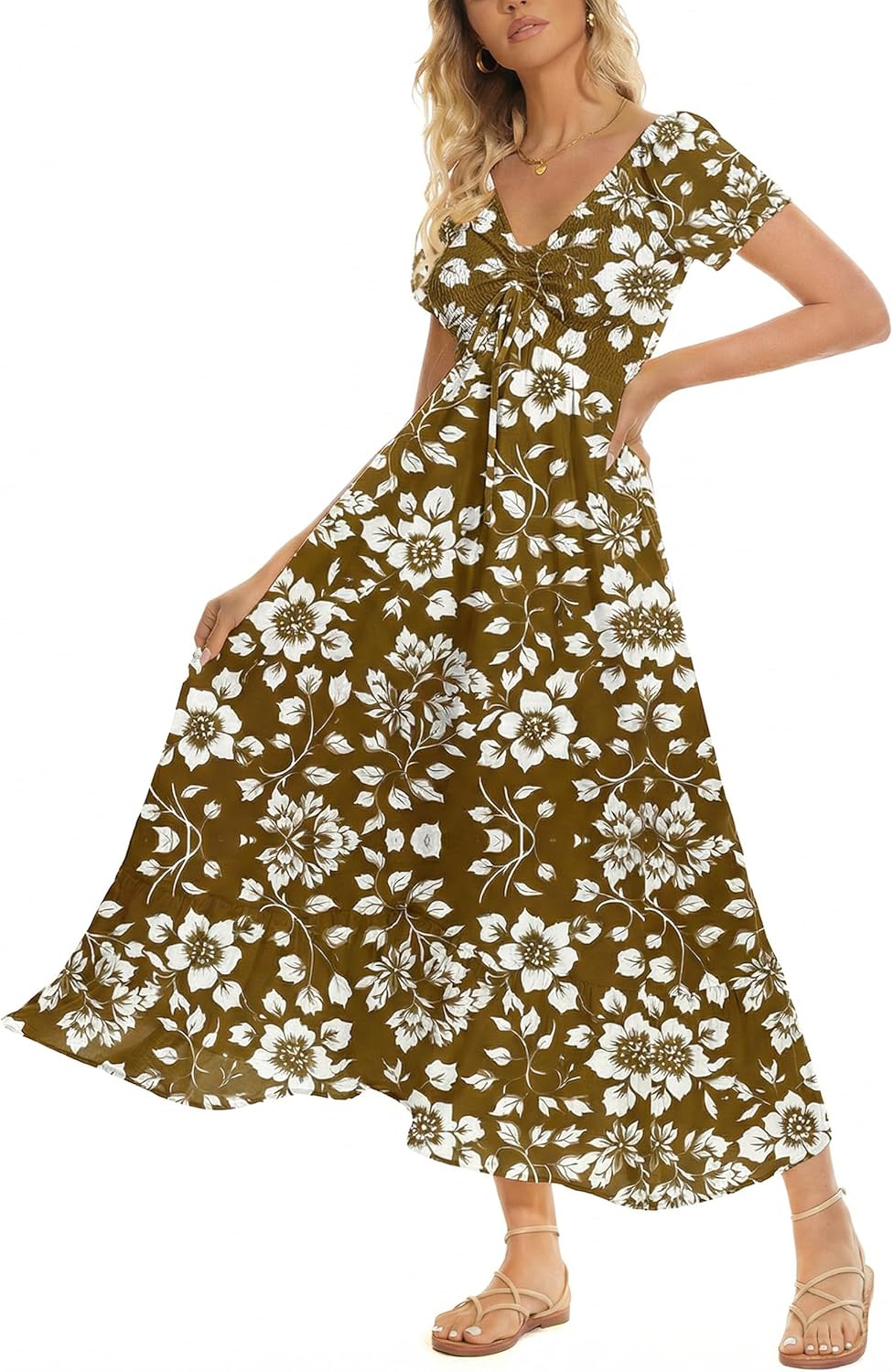 Casual Floral Maxi Dress Only $44.98 (Reg. $44.98) at Amazon