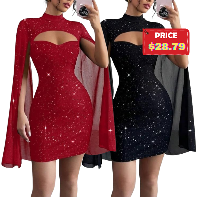 Sequin Cloak Sleeve Mini Dress Deal: Save 20%