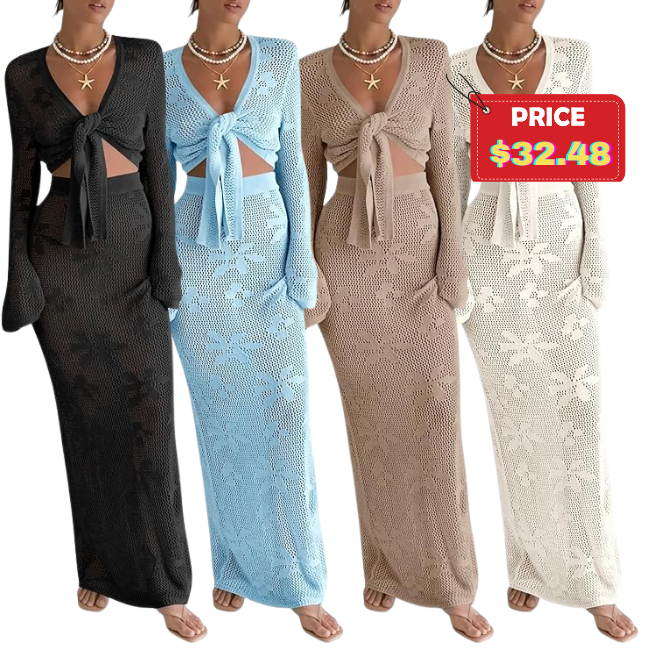 Crochet Knit Coverup Set Deal: Save 35%