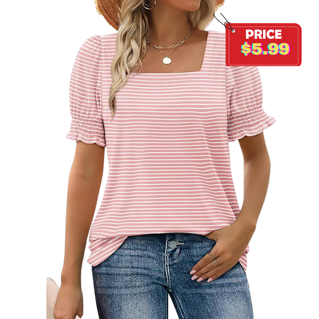 Casual Ruffle Trim Top Promo: Save with 87TJDZCS