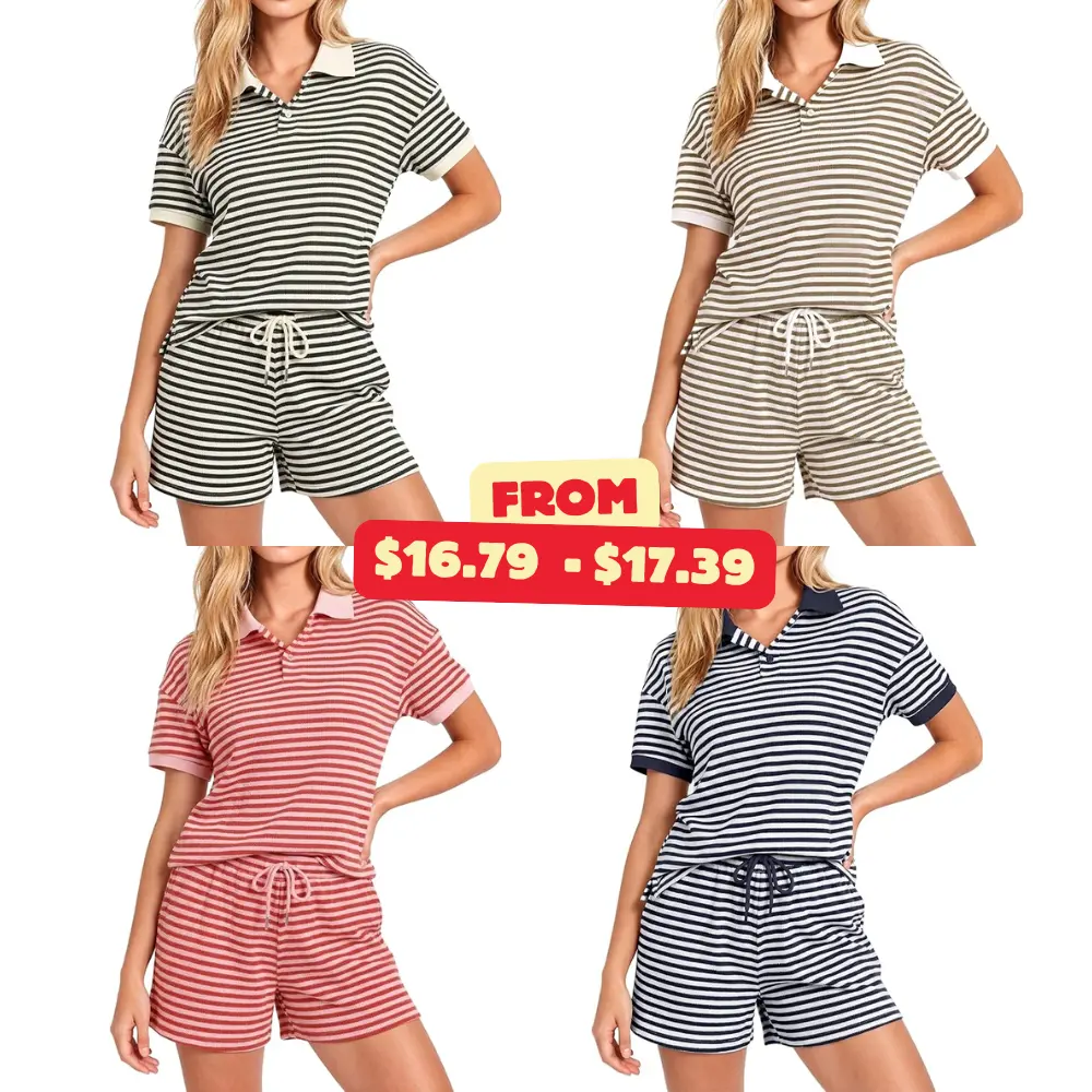 Casly Lamiit Women 2 Piece Short Sets Deal: Use Promo Code KKL3O7BN