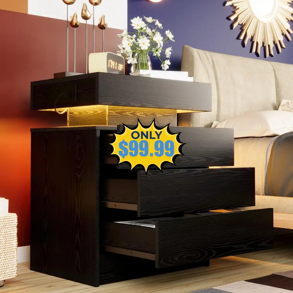 LIKIMIO Night Stand with Charging Station Deal