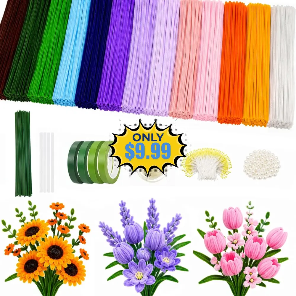 800PCS Pipe Cleaner Flower Kit Deal: Save 20%