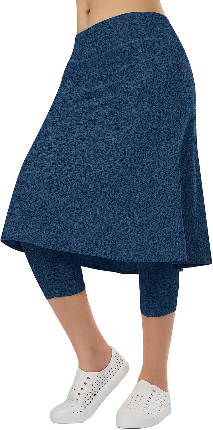 Xioker Women Athletic Knee Length Skirts with Leggings,Skort deal at Amazon