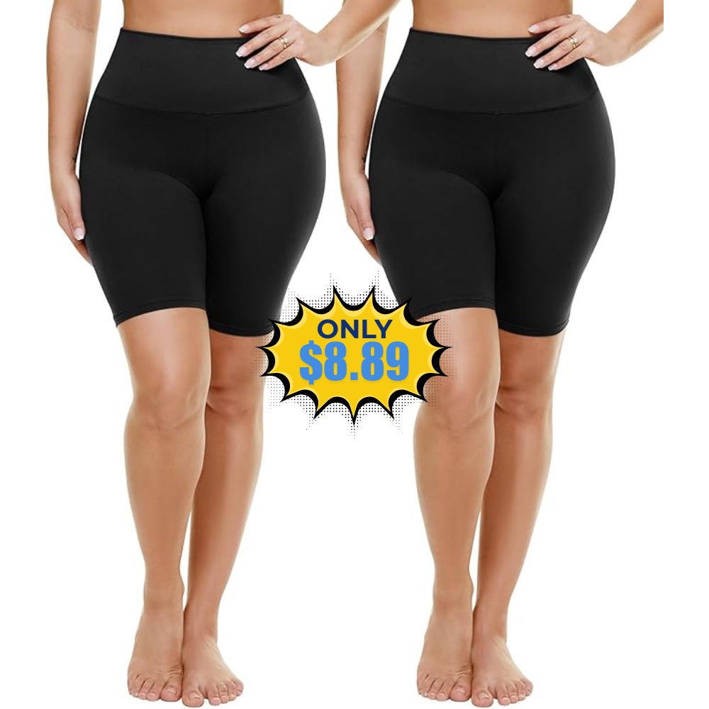 TNNZEET 2 Pack Plus Size Biker Shorts Deal: Save 50%