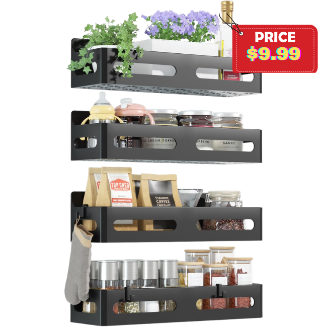 4 Pack Strong Magnetic Spice Rack Deal: Save 17%