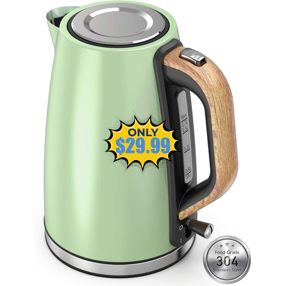 Electric Kettles,1.7L Stainless Steel Deal: Save 17%