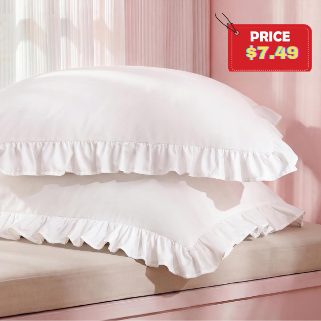 White Ruffle Pillow Cases Deal: Save with Promo Code SM6W253L