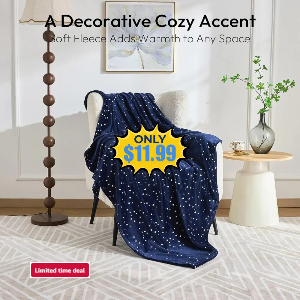 Fleece Blanket Heart Foil Print Deal: Save 50%