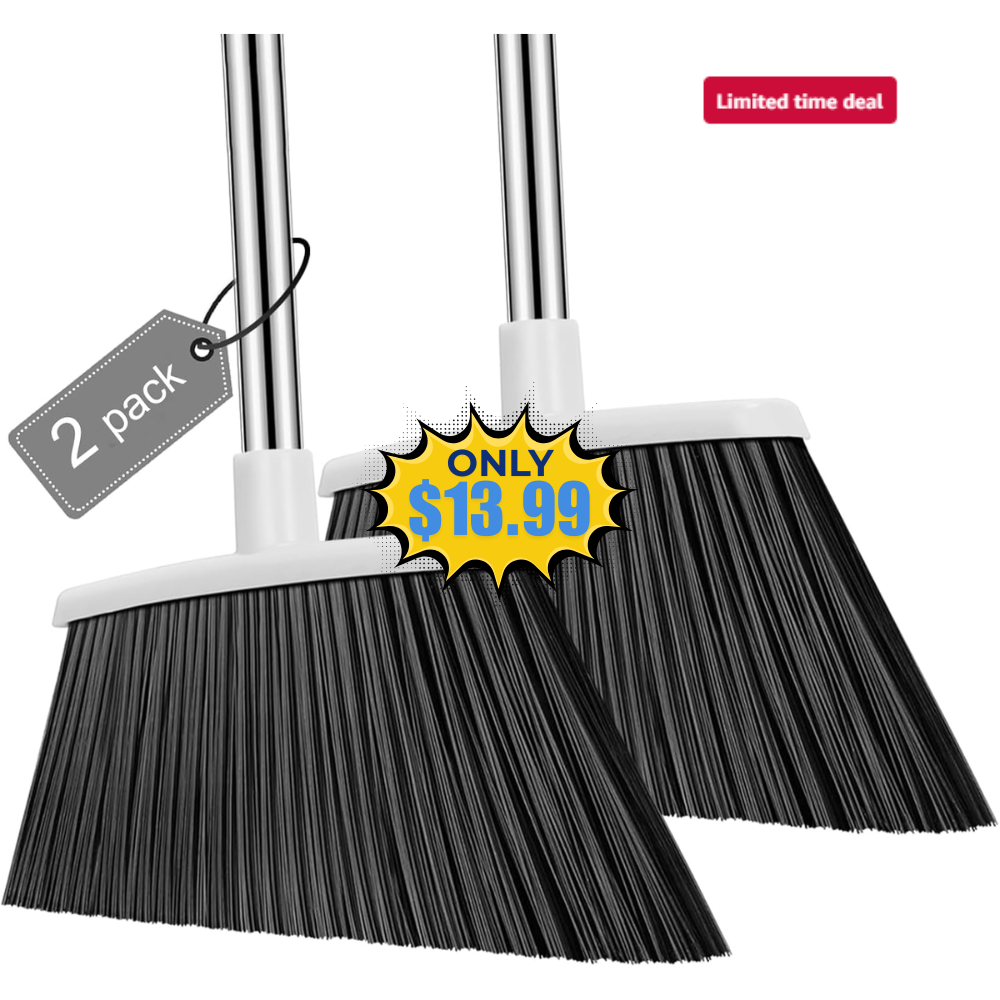 NACENA Heavy Duty Broom 2 Pack Deal: Save 30%